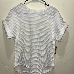 White Quilted Women's Top